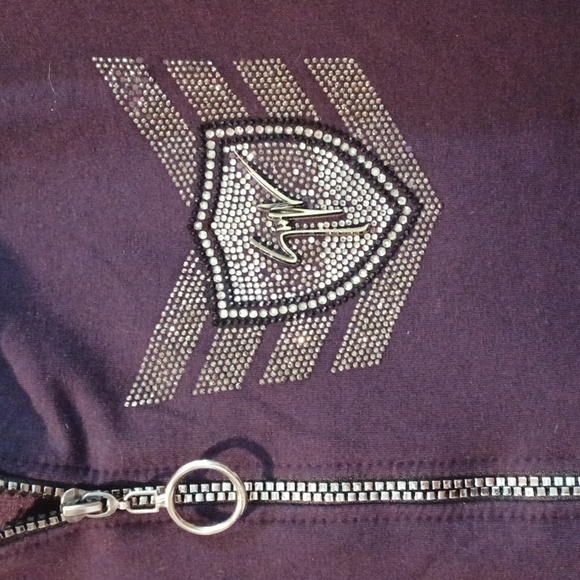 Giuseppe Zanotti Unisex Euro sz 42 (US-wmn/med, men/sm) merlot half zip, hoodie - Picture 2 of 8